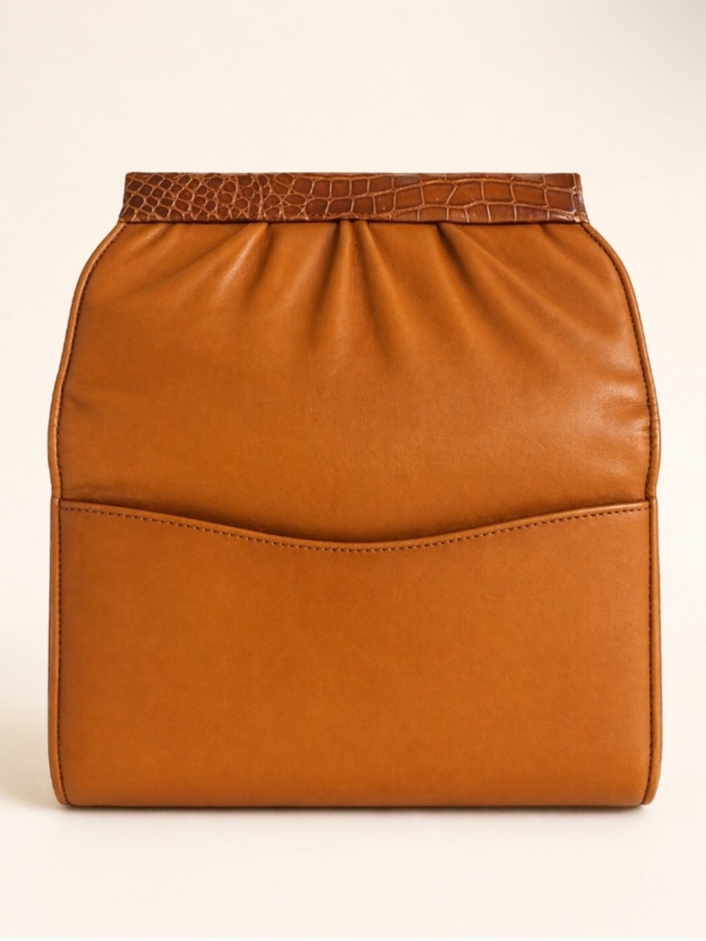 Gucci Vintage Cognac Leather Convertible Shoulder Bag Clutch - Picture 9 of 12